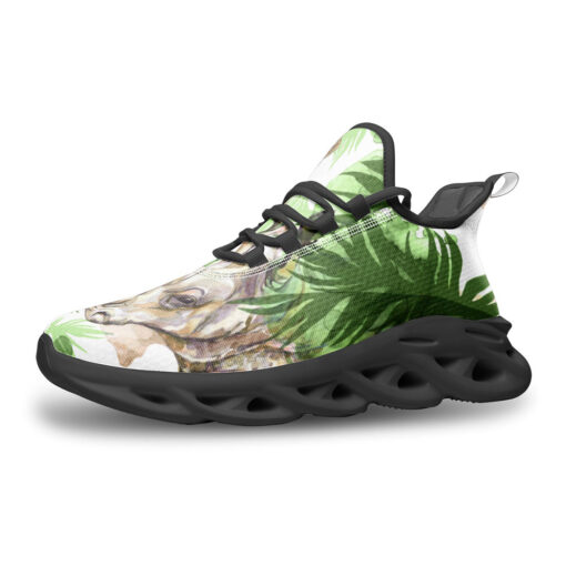 Rhinoceros Exotic Tropical Leaves Sports Shoes