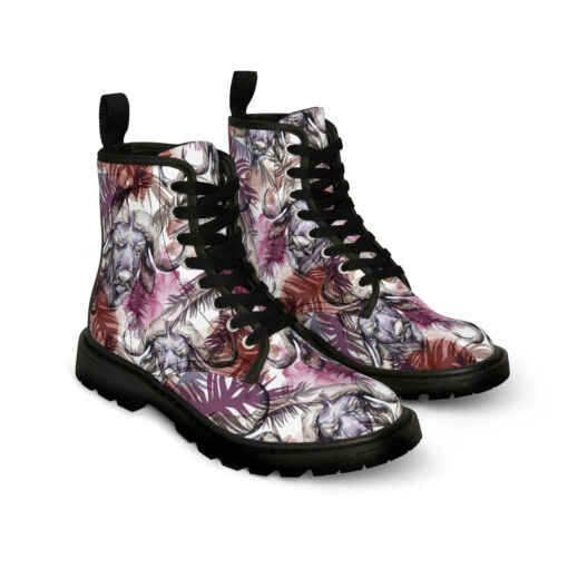 Buffaloes Exotic Tropical Leaves Canvas Boots