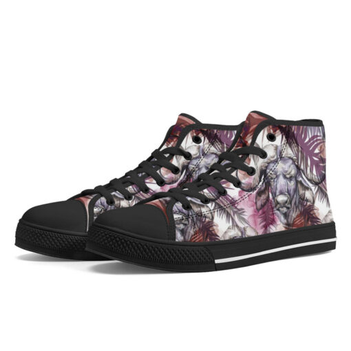 Buffaloes Exotic Tropical Leaves High-Top Canvas Shoes - Image 2