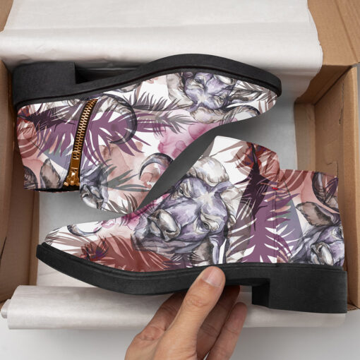 Buffaloes Exotic Tropical Leaves Fashion Boots