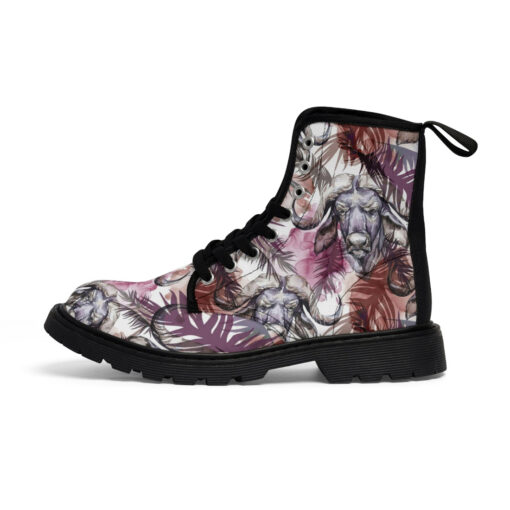 Buffaloes Exotic Tropical Leaves Canvas Boots - Image 2