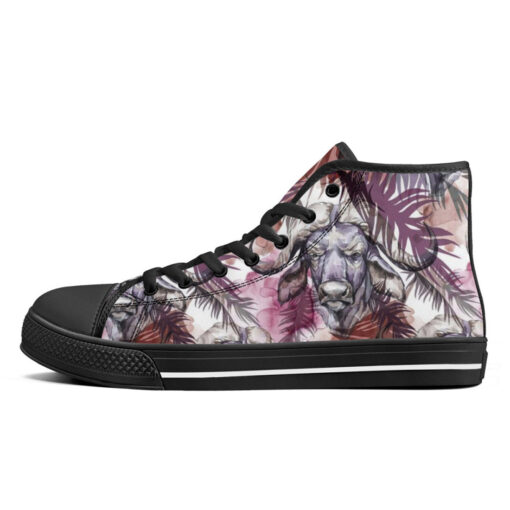 Buffaloes Exotic Tropical Leaves High-Top Canvas Shoes - Image 4