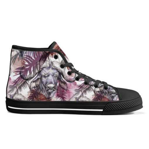 Buffaloes Exotic Tropical Leaves High-Top Canvas Shoes - Image 5