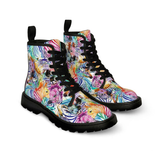 Watercolor Zebra Safari Canvas Boots