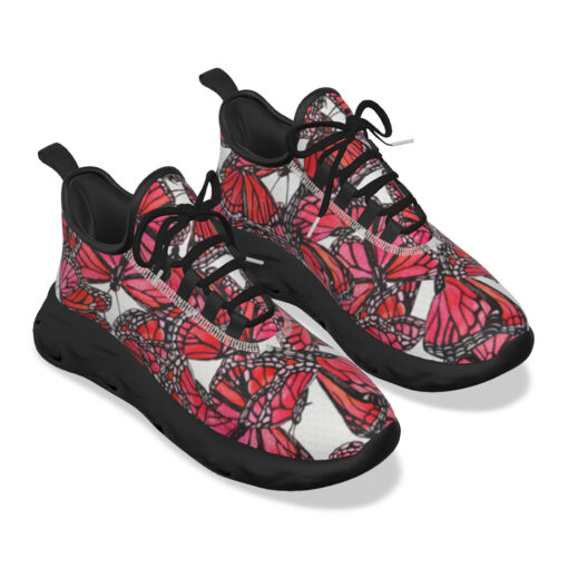 Watercolor Red Butterflies Sports Shoes - Image 5