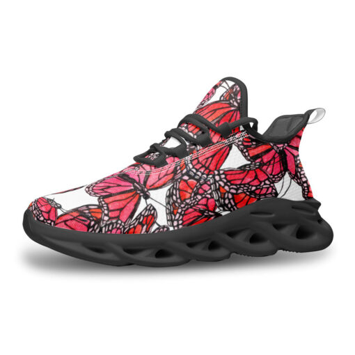 Watercolor Red Butterflies Sports Shoes