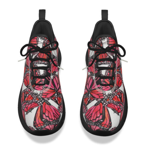 Watercolor Red Butterflies Sports Shoes - Image 4