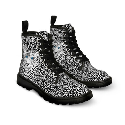 Leopard Art Background Canvas Boots