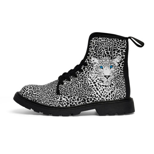 Leopard Art Background Canvas Boots - Image 2