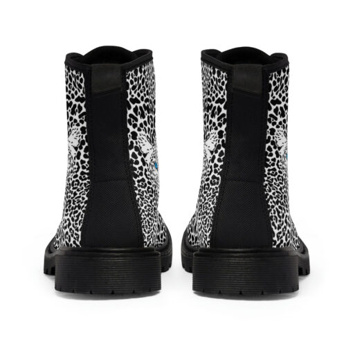 Leopard Art Background Canvas Boots - Image 5