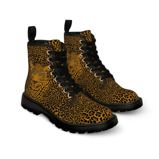 Leopard Art Background Canvas Boots