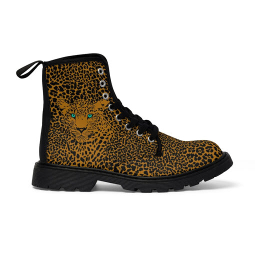 Leopard Art Background Canvas Boots - Image 3