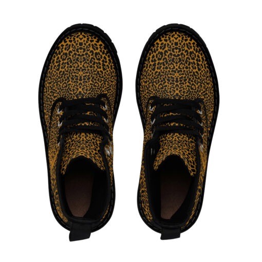 Leopard Art Background Canvas Boots - Image 4