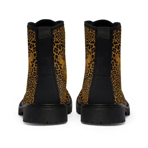 Leopard Art Background Canvas Boots - Image 5