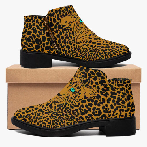 Leopard Art Background Fashion Boots - Image 2