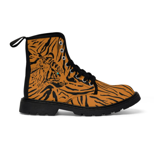 Tiger Art Background Canvas Boots - Image 3