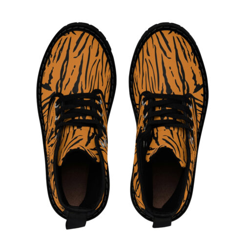 Tiger Art Background Canvas Boots - Image 4