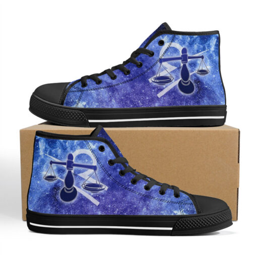 Libra Astrological Zodiac Sign High-Top Canvas Shoes