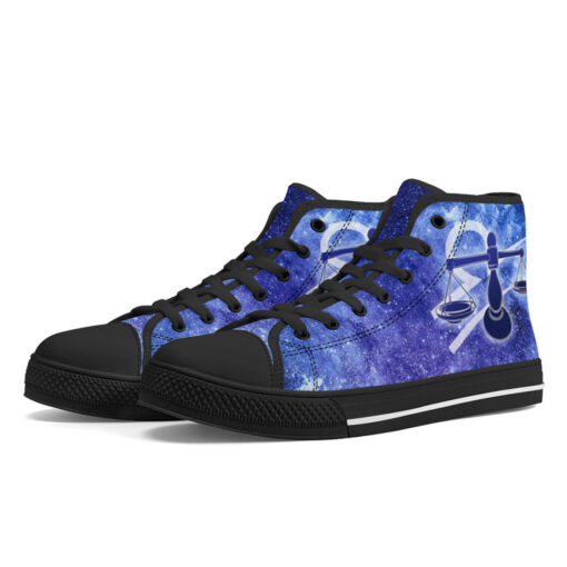 Libra Astrological Zodiac Sign High-Top Canvas Shoes - Image 2