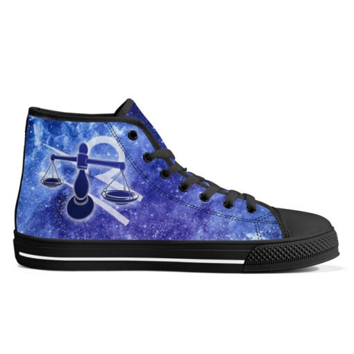 Libra Astrological Zodiac Sign High-Top Canvas Shoes - Image 5