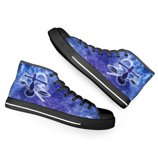 Libra Astrological Zodiac Sign High-Top Canvas Shoes - Image 6