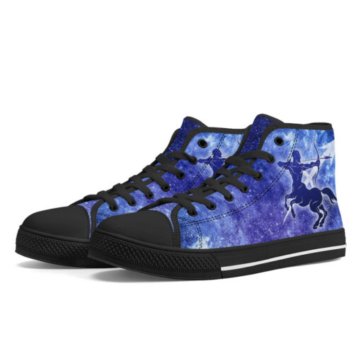 Sagittarius Astrological Zodiac Sign High-Top Canvas Shoes - Image 2