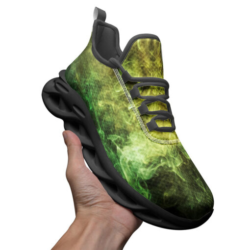 Yellow Green Cloud Smoke Sports Shoes - Image 3