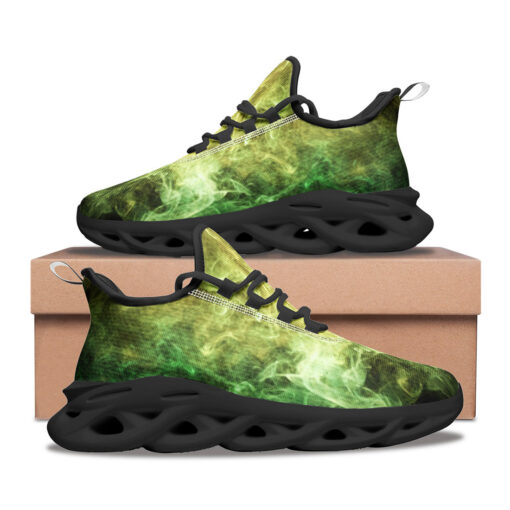 Yellow Green Cloud Smoke Sports Shoes - Image 2