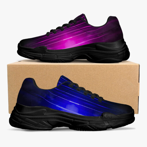 Blue Pink Smoke Neon Light Running Shoes