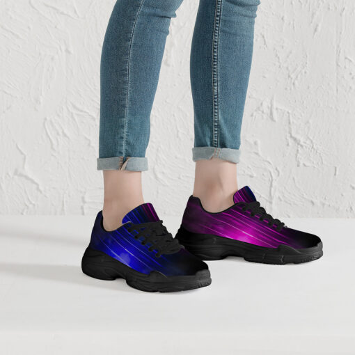 Blue Pink Smoke Neon Light Running Shoes - Image 6