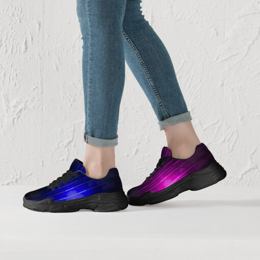 Blue Pink Smoke Neon Light Running Shoes - Image 7