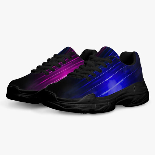 Blue Pink Smoke Neon Light Running Shoes - Image 2