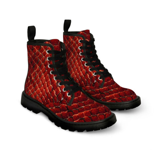 Red Snake Canvas Boots