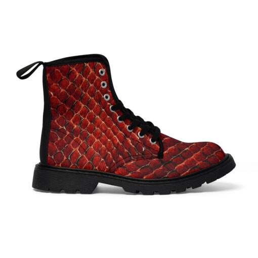 Red Snake Canvas Boots - Image 3