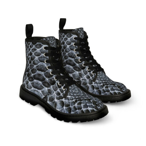 Gray Snake Canvas Boots