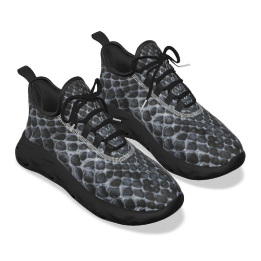 Gray Snake Texture Sports Shoes - Image 5