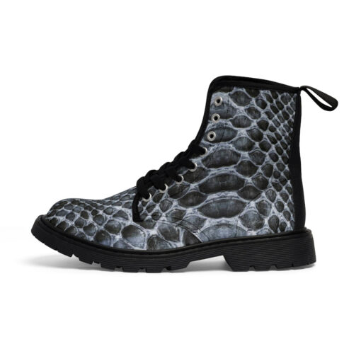 Gray Snake Canvas Boots - Image 2