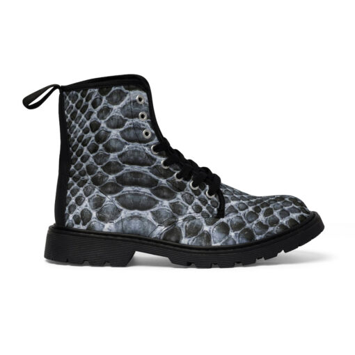 Gray Snake Canvas Boots - Image 3