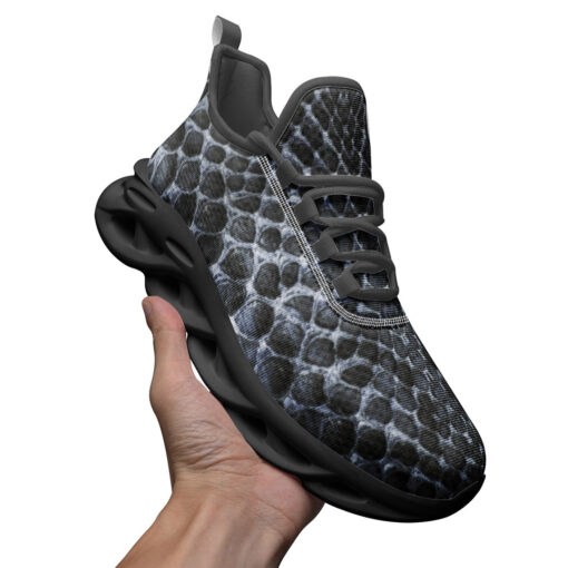 Gray Snake Texture Sports Shoes - Image 3