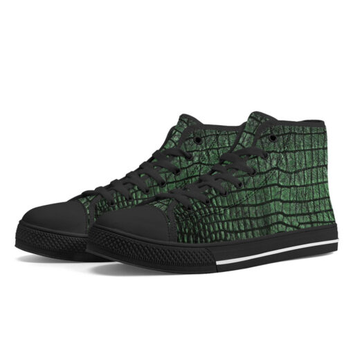 Alligator Texture High-Top Canvas Shoes - Image 2