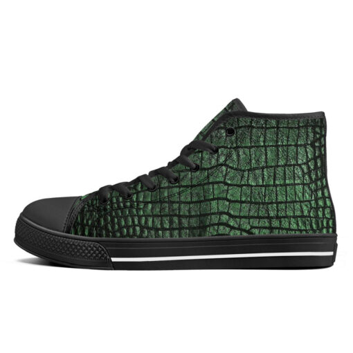 Alligator Texture High-Top Canvas Shoes - Image 4