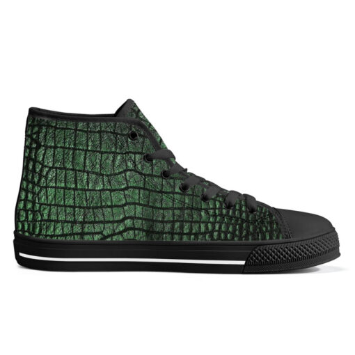 Alligator Texture High-Top Canvas Shoes - Image 5