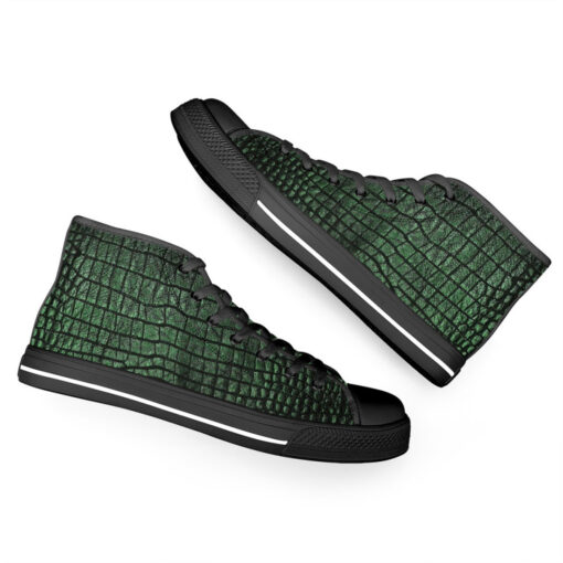 Alligator Texture High-Top Canvas Shoes - Image 6