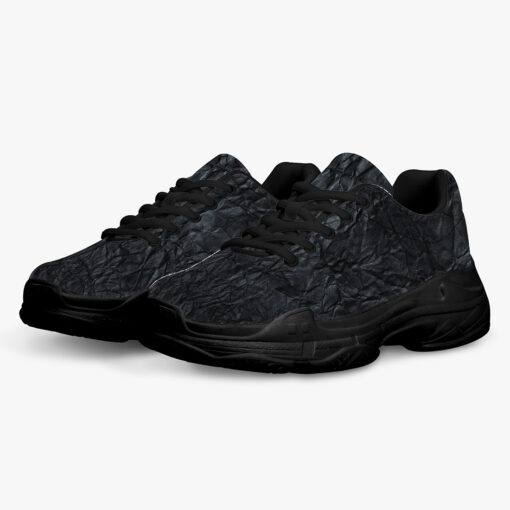 Black Crumpled Paper Running Shoes - Image 2