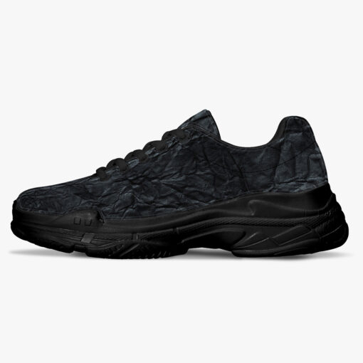 Black Crumpled Paper Running Shoes - Image 4