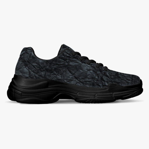 Black Crumpled Paper Running Shoes - Image 5