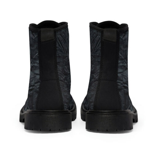 Black Crumpled Paper Canvas Boots - Image 5