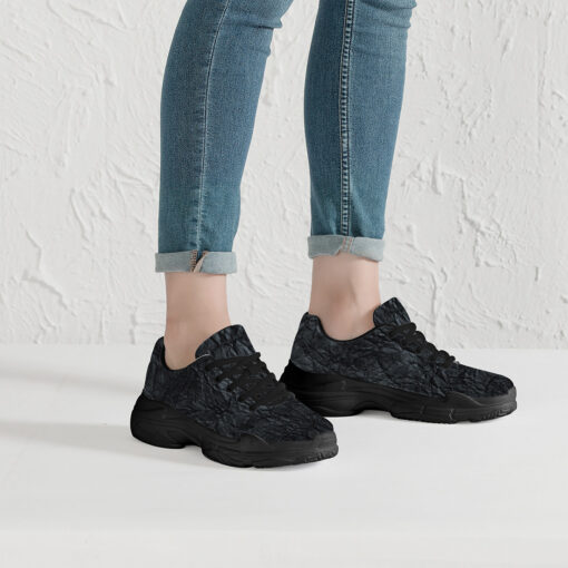 Black Crumpled Paper Running Shoes - Image 6