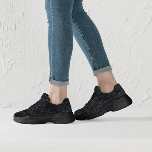 Black Crumpled Paper Running Shoes - Image 7