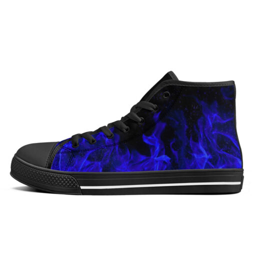 Blue Fire High-Top Canvas Shoes - Image 4